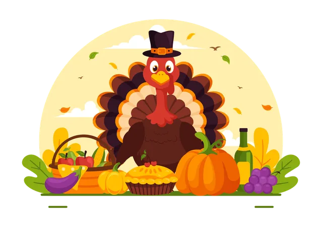 Happy Thanksgiving Day celebration  Illustration