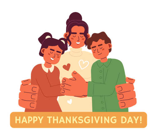Happy thanksgiving day family  일러스트레이션