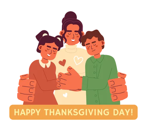 Happy thanksgiving day family  Illustration