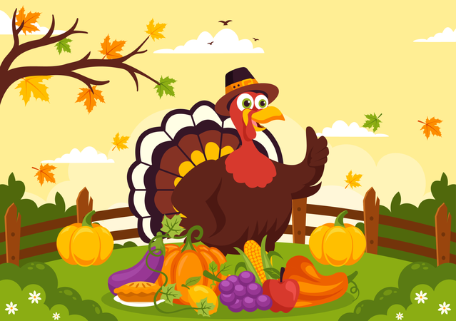 Happy Thanksgiving Day  Illustration