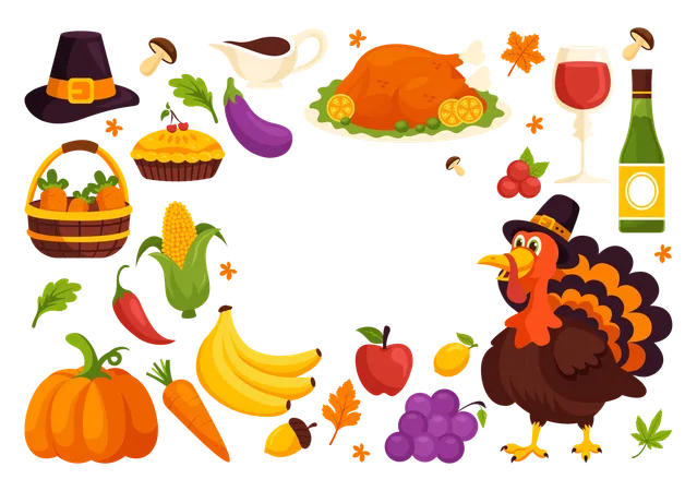 Happy Thanksgiving Day  Illustration