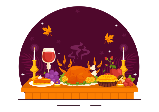 Happy Thanksgiving Day  Illustration