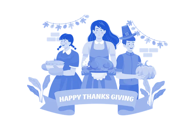 Happy Thanksgiving Day  Illustration