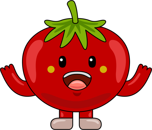 Glücklicher Tomaten-Maskottchen-Charakter  Illustration