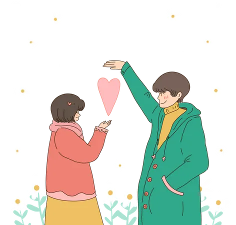 Happy Valentines Day 14 February Illustration Romantic Happy Loving Couple Vector Illustration Illustration