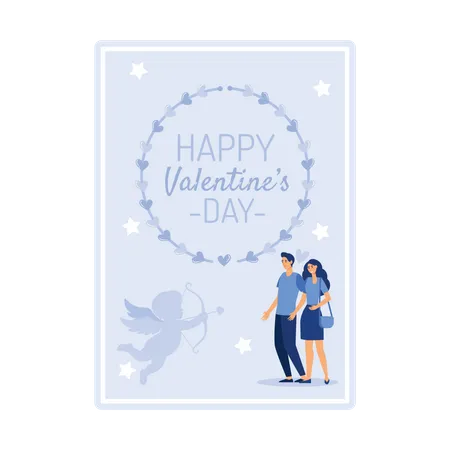 Happy Valentine's day greeting card gift  Illustration