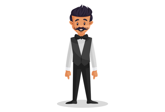 Happy Waiter  Illustration