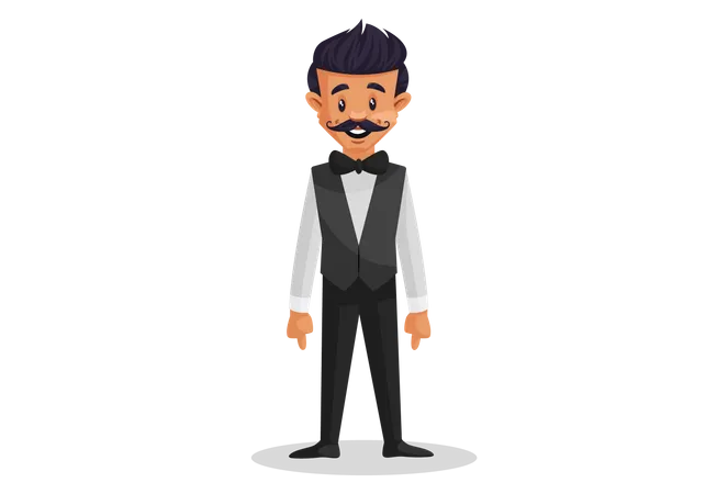 Happy Waiter  Illustration