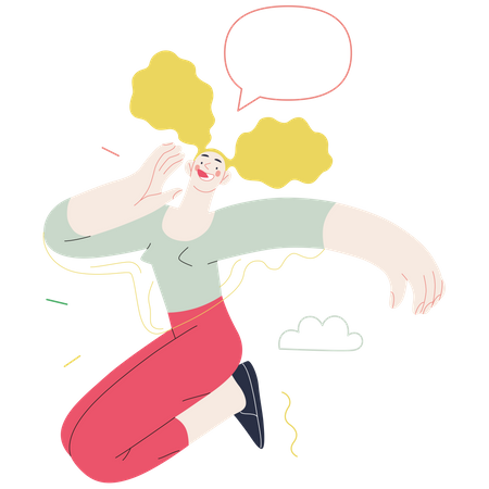 Happy woman calling someone  Illustration