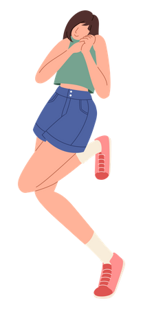 Happy woman celebrate  Illustration