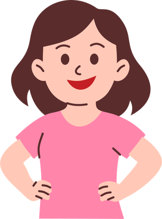 Happy Woman Confident Pose  Illustration