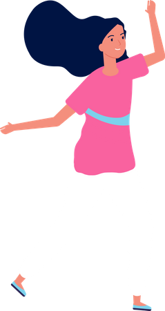 Happy woman dancing Illustration