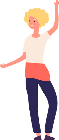 Happy Woman Dancing  Illustration