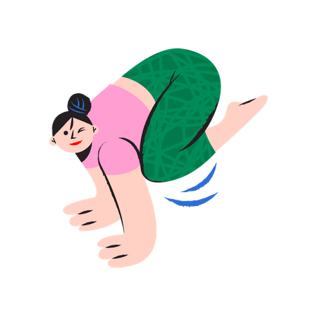 Happy woman doing stretching  Illustration