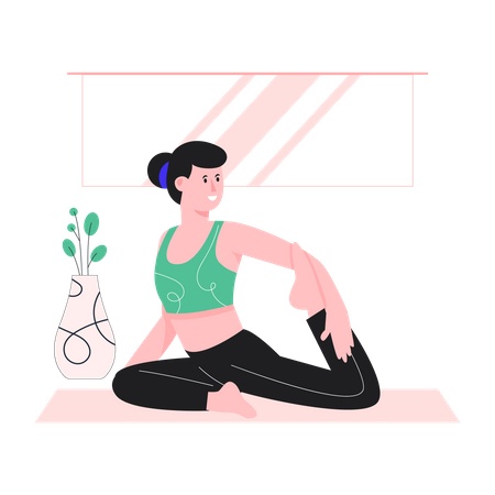 Happy Woman doing yoga  Illustration