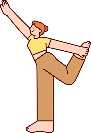 Happy Woman doing yoga  Illustration