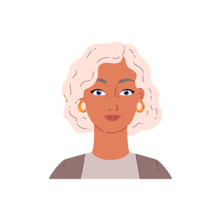 Happy woman face after beauty facial injection procedure  Illustration