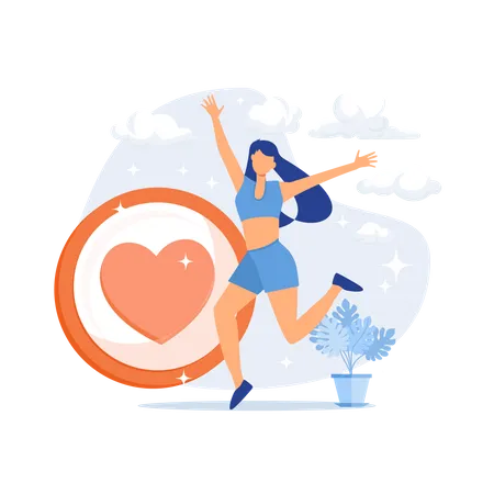 Happy woman in love  Illustration