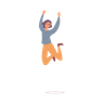 happy girl jumping illustrations