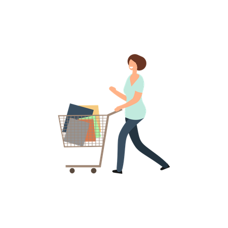 Happy woman shopping  Illustration