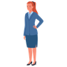 happy woman standing pose illustrations free