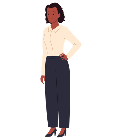 Happy Woman Standing  Illustration