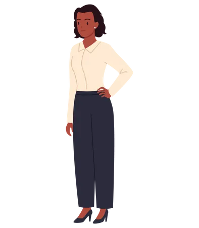 Happy Woman Standing  Illustration