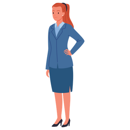 Happy Woman Standing  Illustration