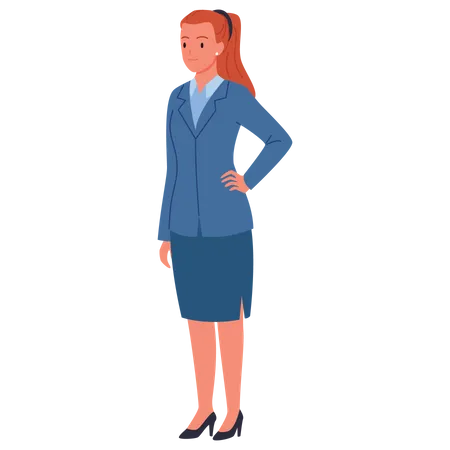 Happy Woman Standing  Illustration