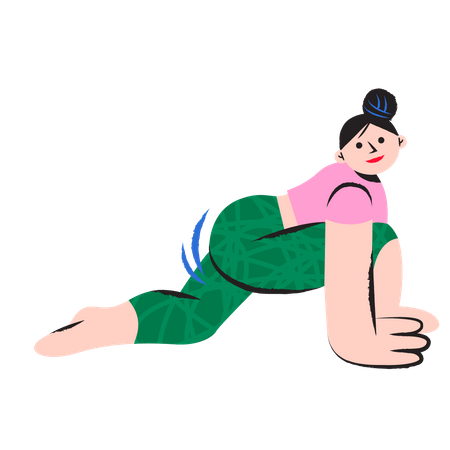 Happy woman stretching Illustration