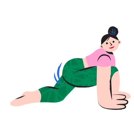 Happy woman stretching  Illustration