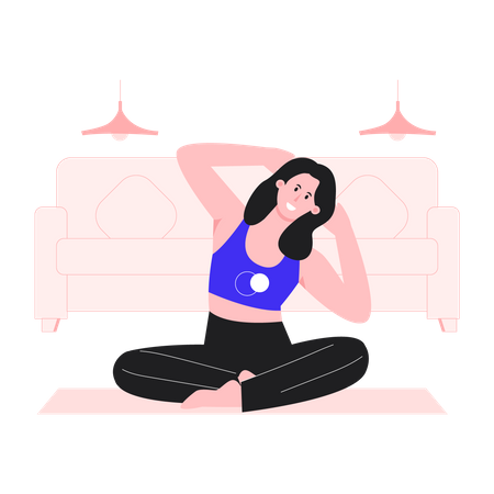 Happy woman stretching  Illustration