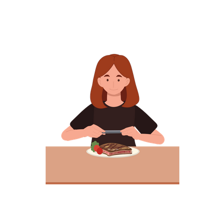 Happy Woman taking photo of food  일러스트레이션
