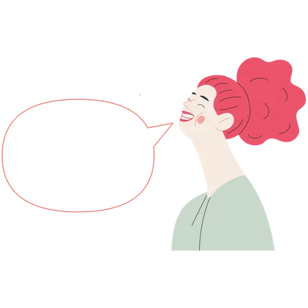 Happiness Happy Smiling Young Woman Portrait Modern Flat Vector Concept Illustration Of A Speaking Happy Person Feeling And Emotion Concept Illustration