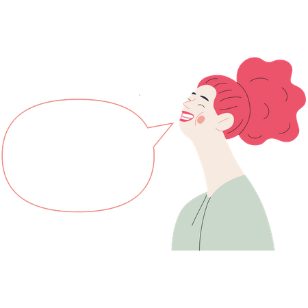 Happy woman talking  Illustration