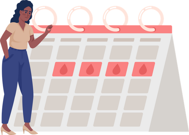 Happy woman with regular periods Illustration