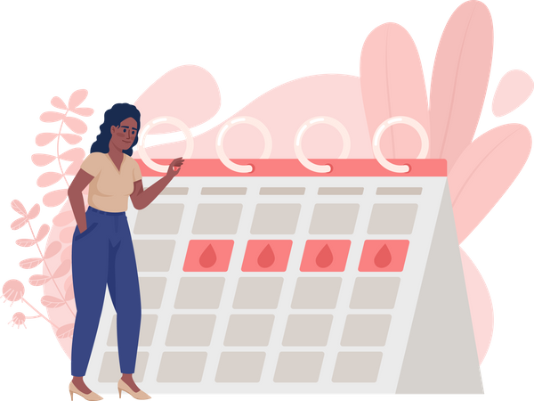 Happy woman with regular periods Illustration
