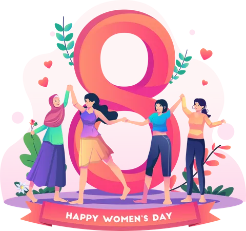 Happy Women's Day  Illustration