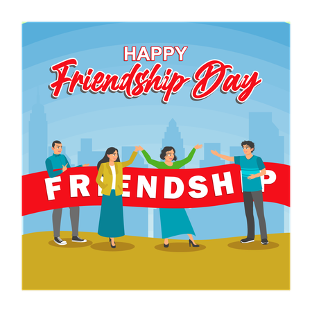 Happy World Friendship Day  Illustration