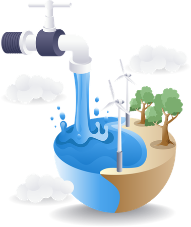 Happy world water day  Illustration