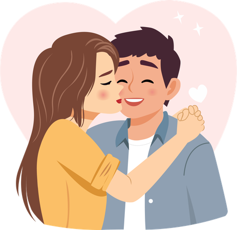 Happy young couple have healthy relationship  Illustration