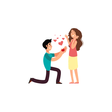 Happy young couples in love  Illustration