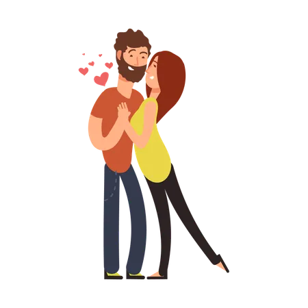 Happy young couples in love  Illustration