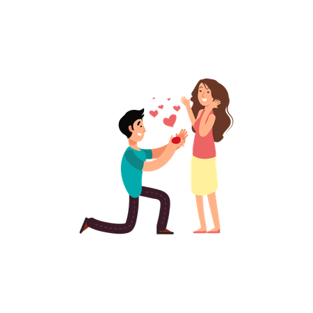 Happy young couples in love  Illustration