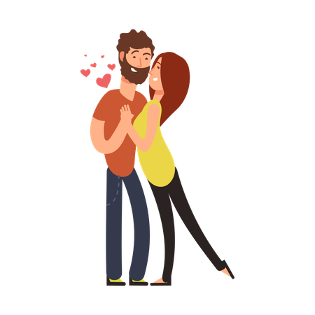 Happy young couples in love  Illustration