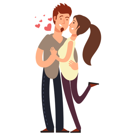 Happy young couples in love  Illustration