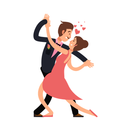 Happy young couples in love  Illustration