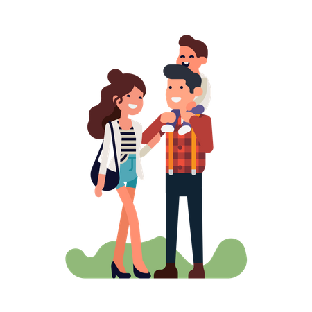Happy young family Illustration