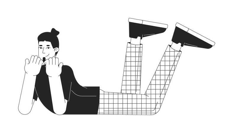 Happy young man is lying  Illustration