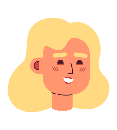 Happy young woman face  Illustration